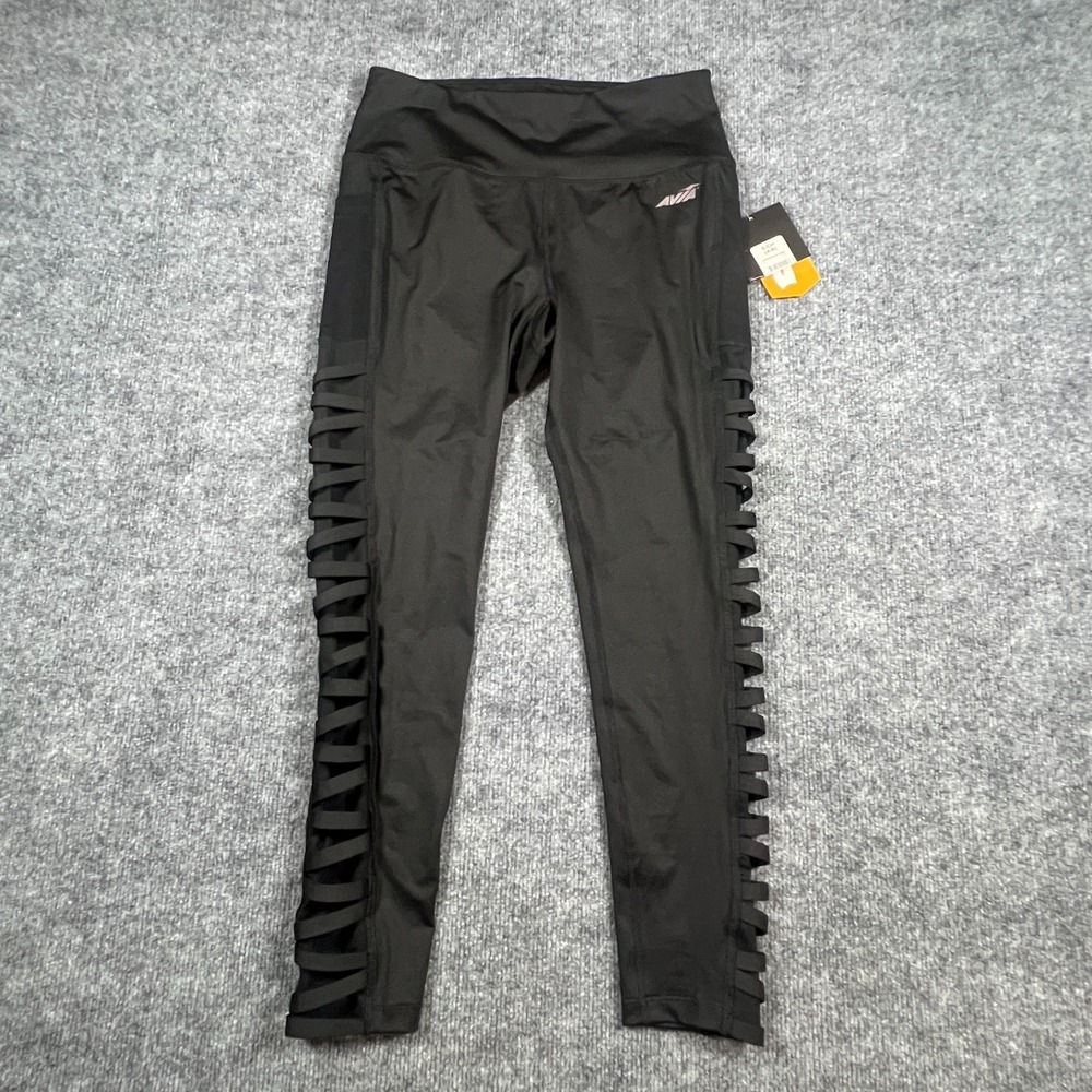 Avia Performance Cropped Leggings Womens Small 4-6 Black Side Cutout Yoga Gym